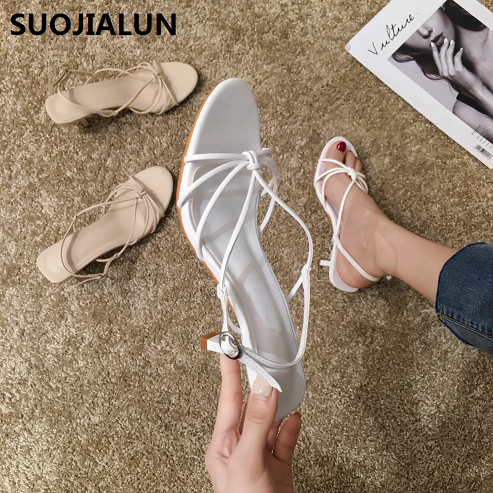 Новинка 2019 года женские летние сандалии с открытым носком и перекрестными