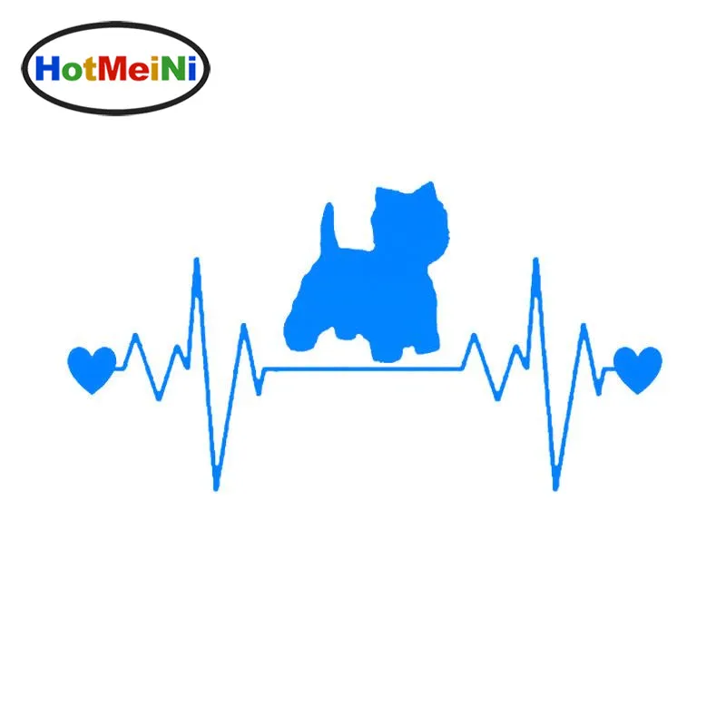 HotMeiNi Westie Dog Heartbeat Lifeline виниловая наклейка стильные автомобильные наклейки