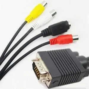 1 шт. VGA SVGA к ТВ S-Video 3 кабель RCA AV адаптер конвертер компьютерный монитор для ПК