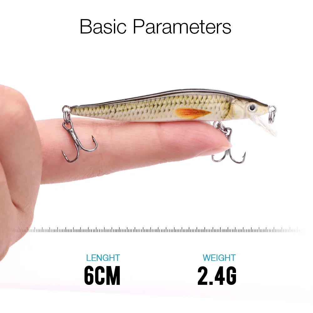 TREHOOK 2,4g 6 см Мини Minnow приманки для ловли рыбы, мини воблер, щука воблеры для доставки прикорма и оснастки черный блесна Джеркбейт карандаш для рыболовной снасти