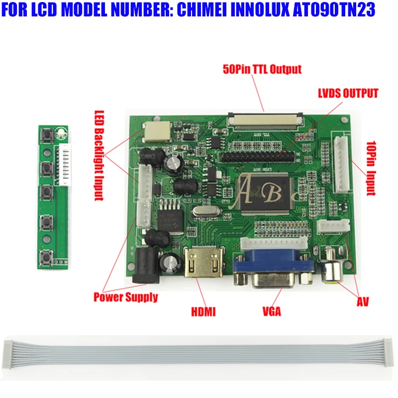 Плата контроллера HDMI VGA 2AV 50P TTL LVDS модуль платы для Raspberry PI 2 AT090TN23 9 &quot1280X800 1ch 6/8 бит