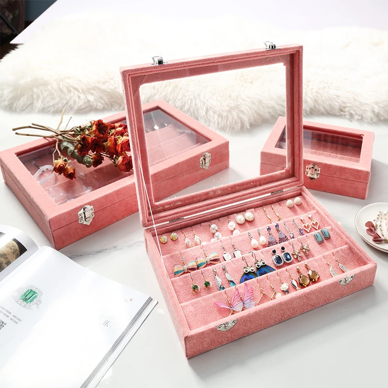 ANFEI Fashion jewelry Accessories box plate stud earring earrings storage case ring wedding birthday gift Free shipping Z1231 | Украшения и
