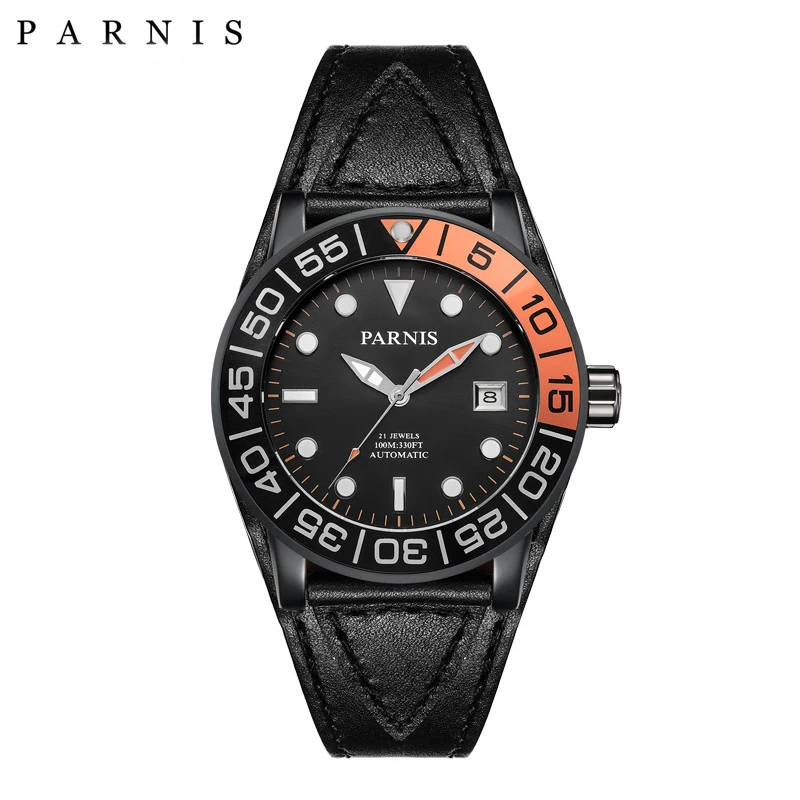 Часы наручные Parnis Мужские механические водостойкие до 100 м|watch men|watch markwatch calendar |