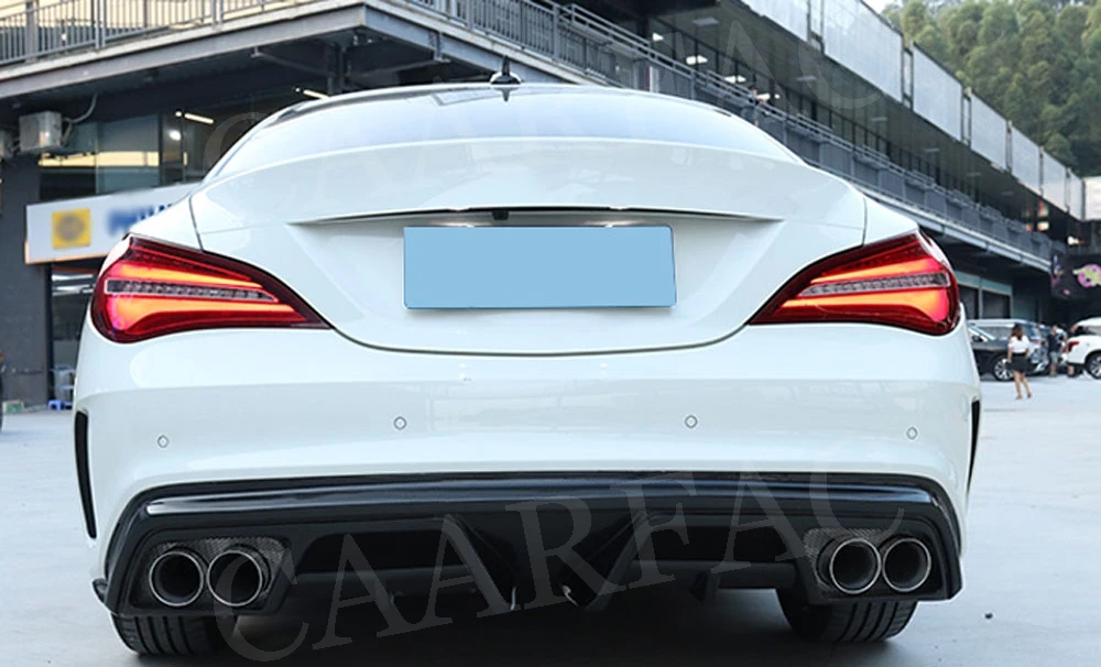 Углеродного волокна диффузор, губа на задний бампер для Mercedes Benz CLA класс W117 CLA180 CLA200 CLA250 CLA260 CLA45 2013- FRP спойлер