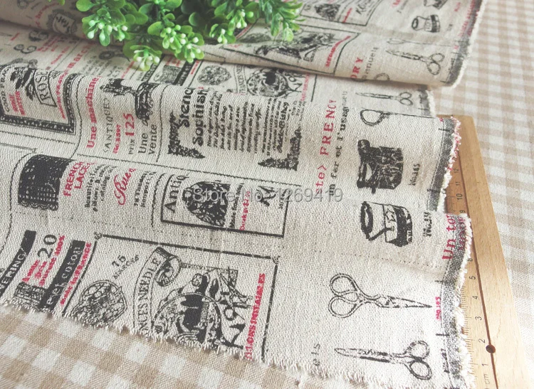 140*50CM High quality Retro Stamp Cotton Linen fabric telas DIY patchwork Doll cloth Sewing tablecloth curtain textile Tecido | Дом и сад