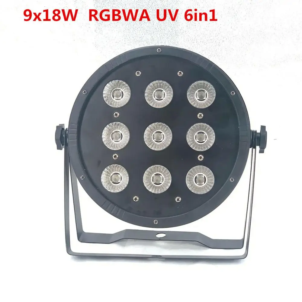 9x18W RGBWA UV 6in1 9x18 Вт светодиодный параболический алюминизированный отражатель 6in1 RGBWA UV светодиод свет этапа светодиодный плоский SlimPar светодиодное освещение для дискотек Strobe контроллер оборудования - Цвет: 9x18W RGBWA UV 6in1