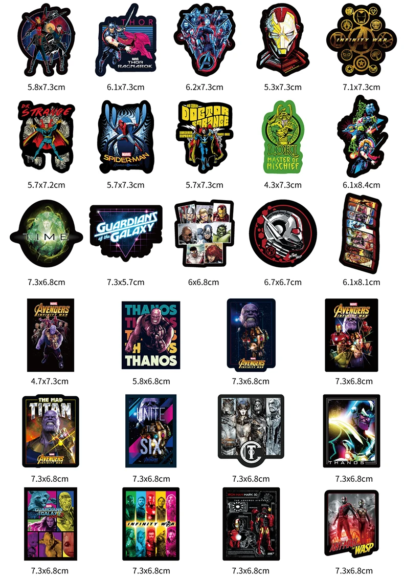 108 pcsSuperHero AvengersStickers эндшпиль скейтборд мотоцикла Чемодан наклейки для ноутбука