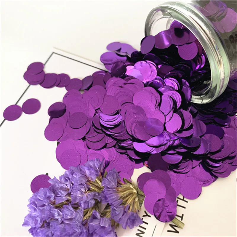 Foil Purple 10 г/пакет 1 см круглые металлические мини-конфетти из фольги в горошек, украшения для дня рождения, вечеринки, свадьбы - Цвет: Foil Purple