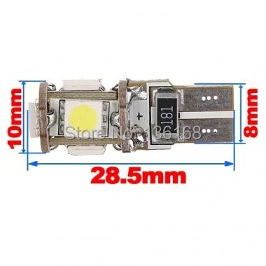 

Weiss Can Bus W5W T10 12V Glassockel mit 5 SMD светодиодный (без ошибок)