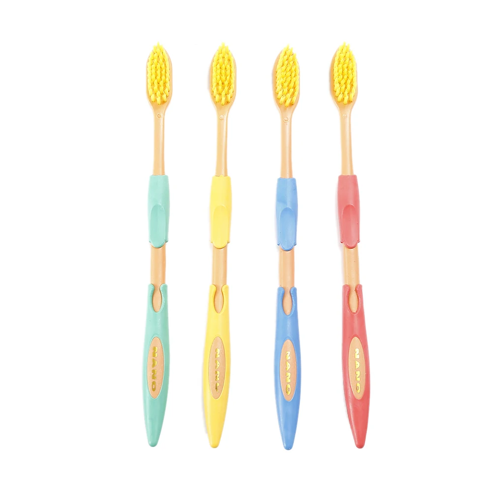 Новая нано щетка 4 шт. Бамбуковая угольная зубная домашняя двойная Ультрамягкая