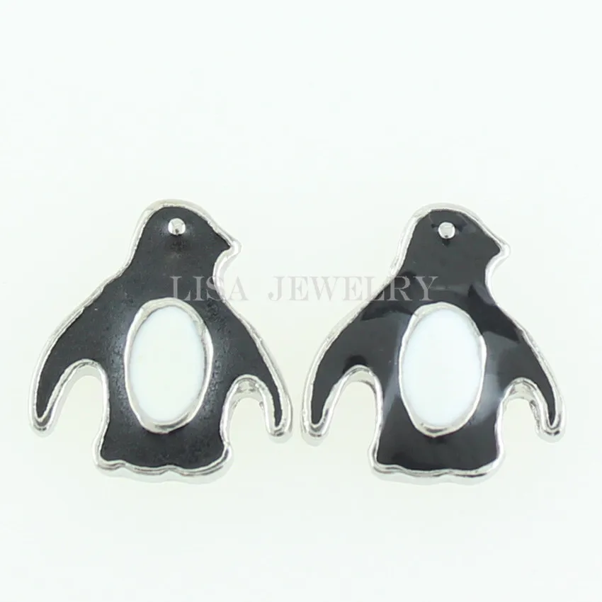 Модные плавучие подвески с милым пингвином для стеклянных медальонов 10