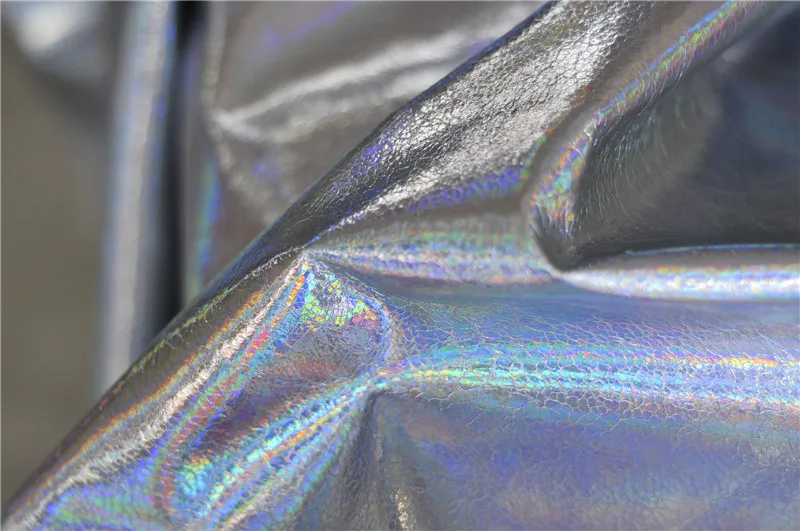130cm*100cm holographic synthetic leather fashion style Soft bottom imitation cloth Ice crack laser clothes fabric | Дом и сад