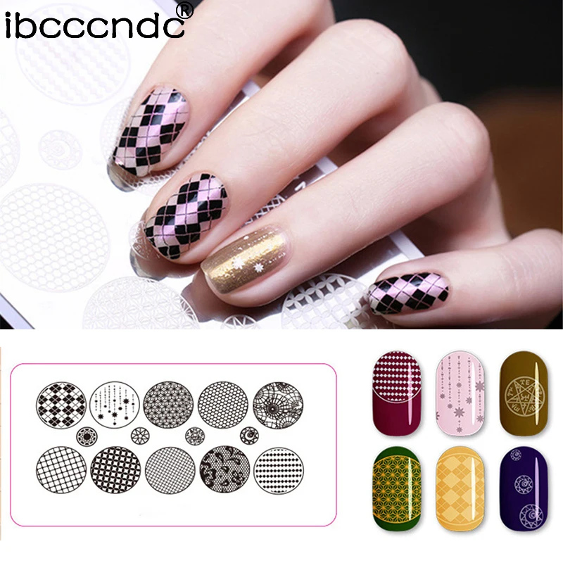 1 шт. 12 вариантов дизайна штамповки для ногтей пластины модные