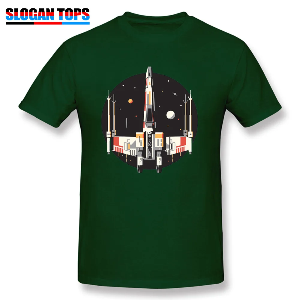 X футболка с коротким рукавом мужская Звездные войны футболка Мода X-wing Starfighter одежда Космос Swag на заказ бойфренд подарок футболка муж Camisa - Цвет: Dark Green