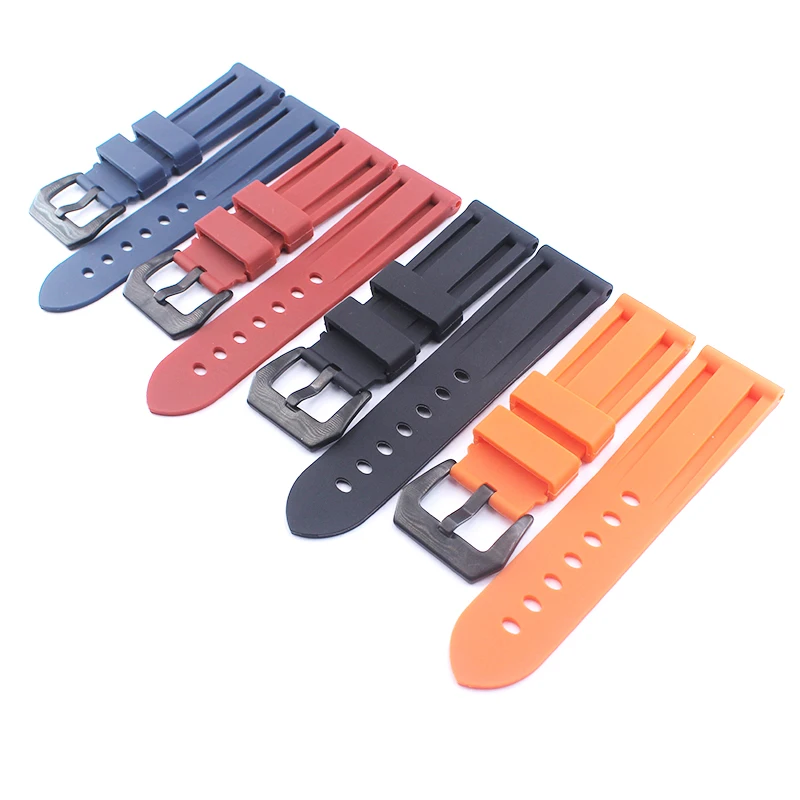Спортивный силиконовый ремешок для часов аксессуары 24 мм с резиновой пряжкой