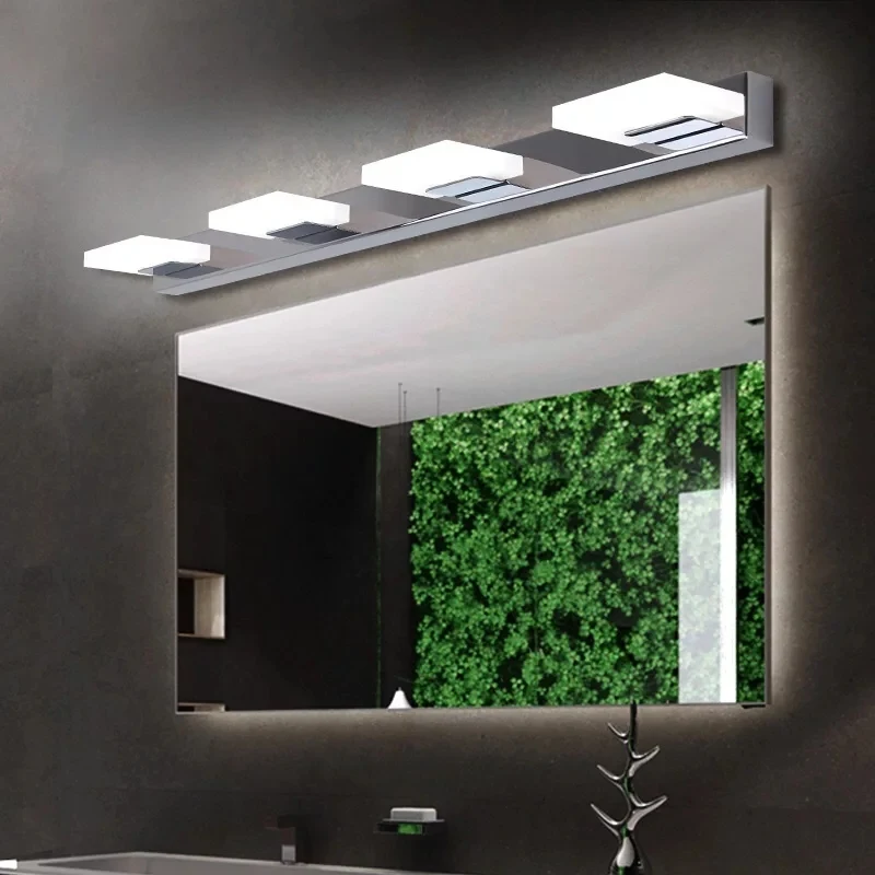 Nordic AC110-240V LED Mirror Headlights Acrylic Bathroom Stainless Steel Bathroom Lamp Dressing Table Waterproof Mirror Lamps