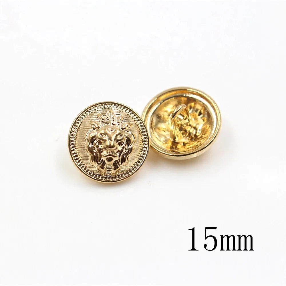10 шт./лот металлическая кнопка голова льва золотистого цвета для украшения
