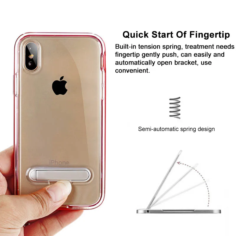 Новый прозрачный кронштейн combo чехол для телефона iphonex xs xr xsmax 8 7 6/6s плюс Чехол