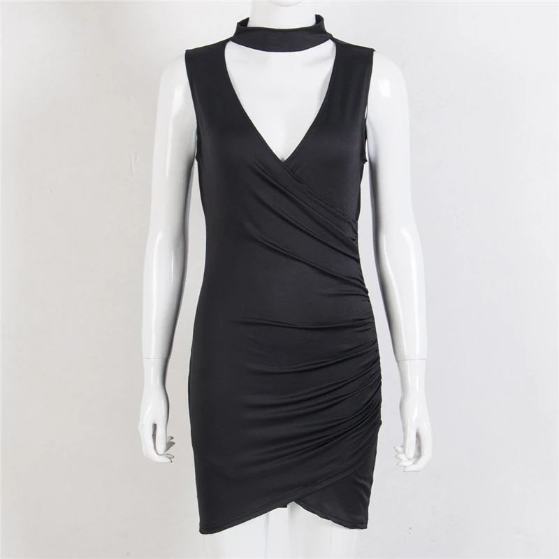 Женское мини платье 2018 женское элегантное однотонное облегающее вечернее летнее