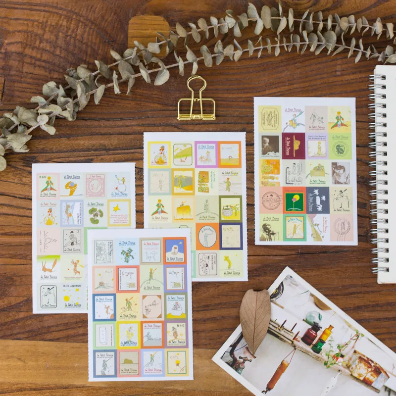 

4 Sheets /Pack Little Prince Folding Stamp DIY Stickers Decorative Scrapbooking Diary Album Stick Label Kids Gift
