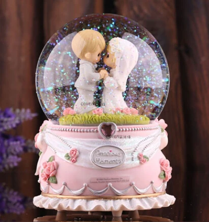 Свадебный Снежный юбилей хрустальный шар вращающаяся музыкальная шкатулка