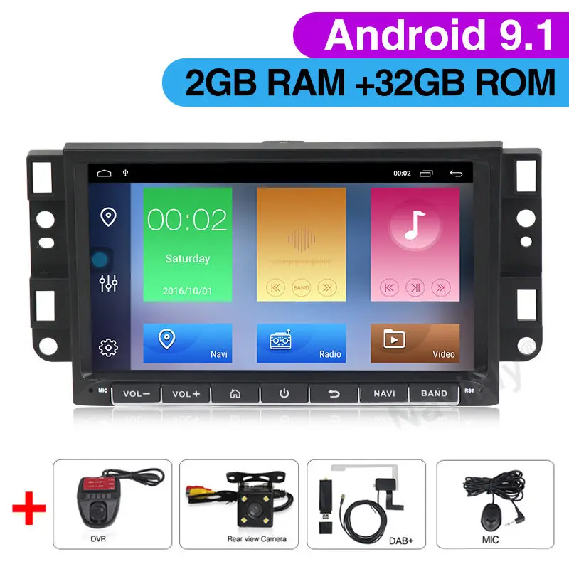 dvd Camera DVR DAB HD1024X600 Android 9,1 автомобильный радиоплеер для Chevrolet Aveo Epica Captiva искровая оптика Tosca Kalos Matiz навигационный GPS радиоприемник RDS Wi-Fi - Цвет: dvd Camera DVR DAB