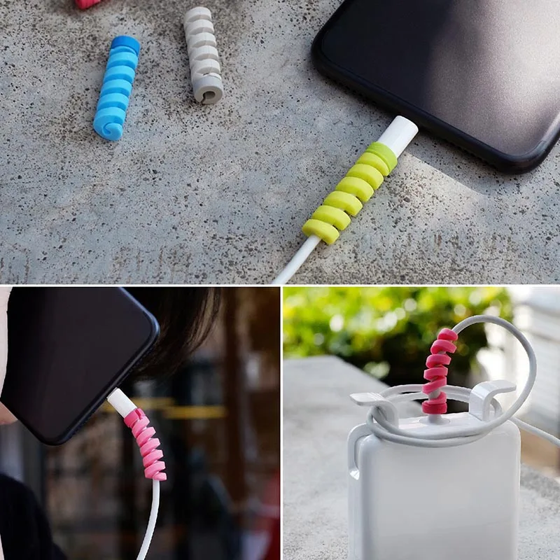 4 шт. Защитная пленка для намотки кабеля кабели зарядного устройства usb держатель