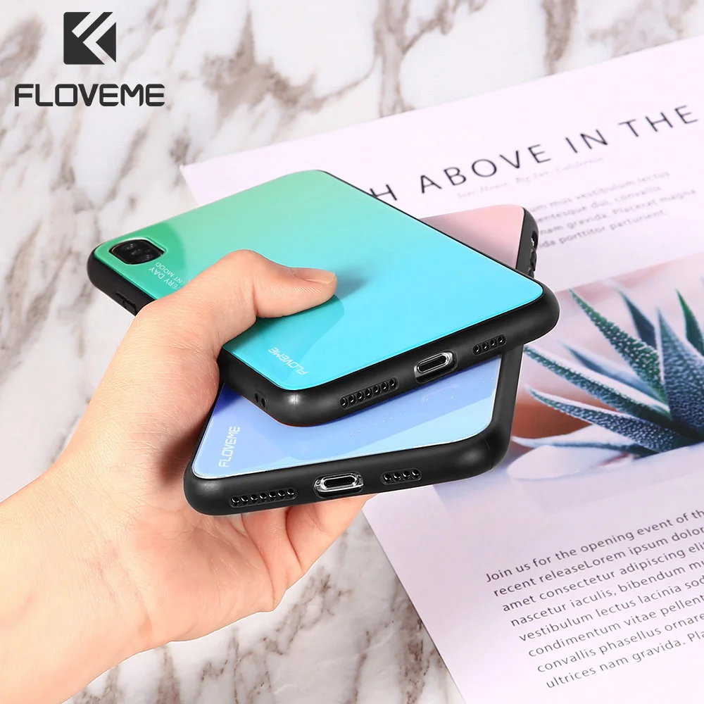 Роскошный градиентный чехол из закаленного стекла для Redmi Note 7 Pro цветной защитный