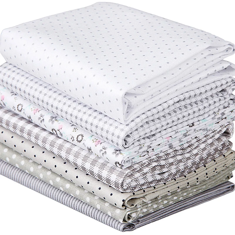 2017 7 шт. серая ткань в полоску с цветами хлопковая для шитья сделай сам стеганая