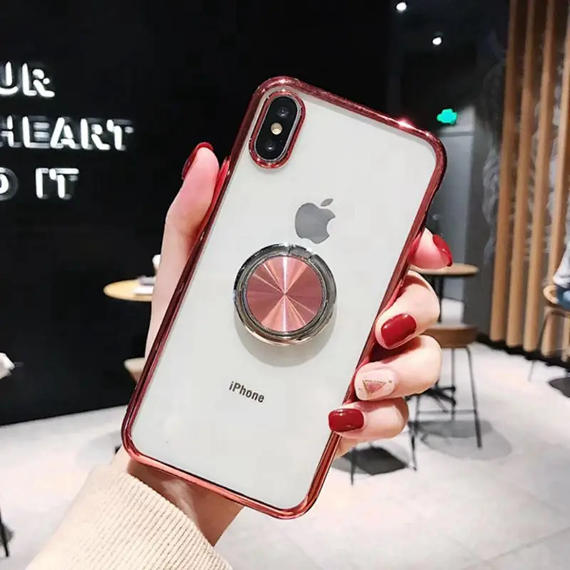 Чехол с подставкой для iphone XR XS MAX X 10 мягкий силиконовый прозрачный чехол 8plus 8 7 6 s
