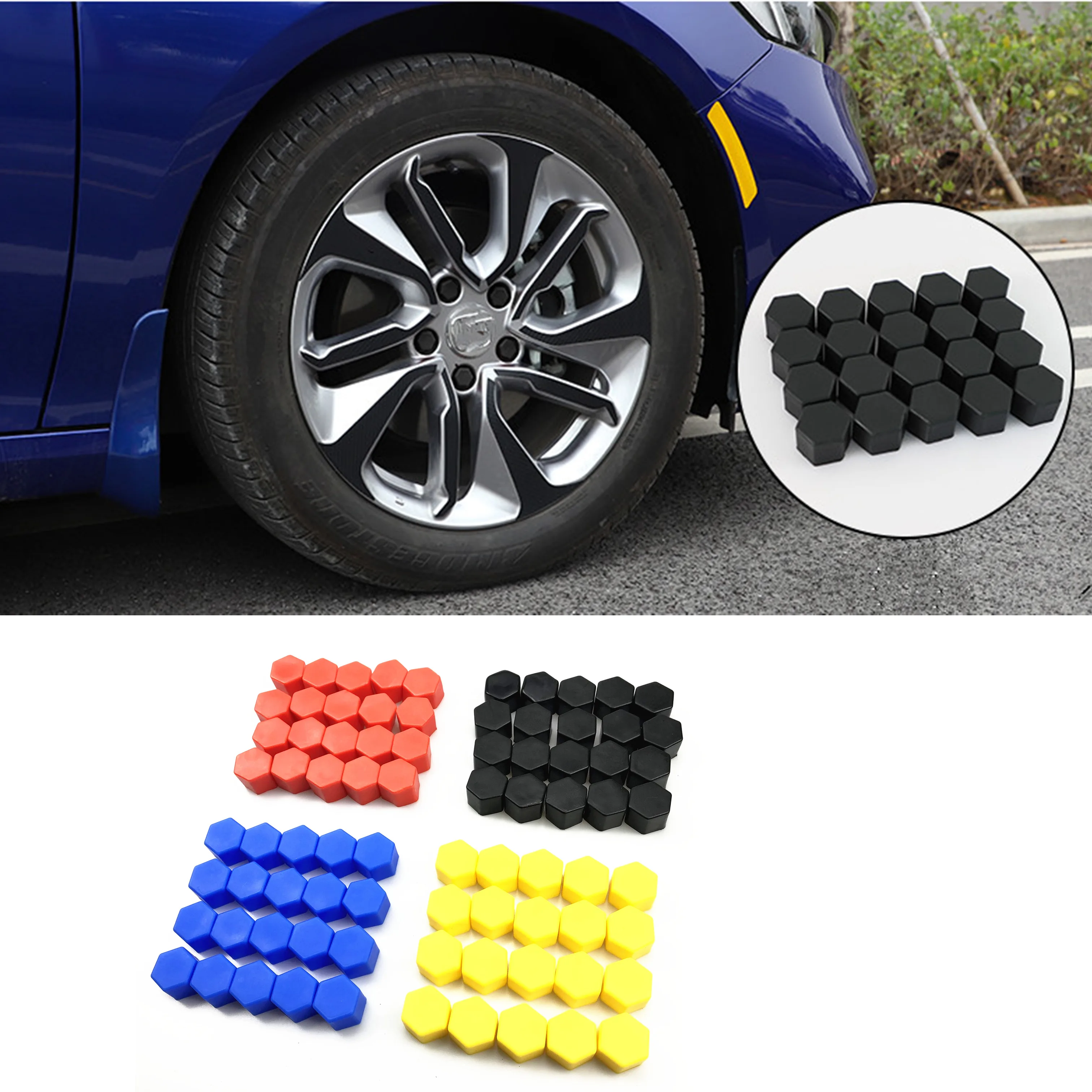 

20pcs car wheel bolt screw protection cover for Hyundai SantaFe Veracruz Mistra Tucson Veloster Rohens AZERA Avante IONIQ
