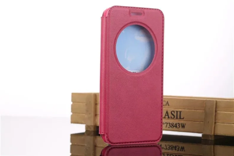 Роскошный кожаный чехол с окошком для просмотра для Asus Zenfone Go ZC500TG ZB551KL 2 Laser ZE500KL ZE550KL 3 ZE552KL ZE520KL ZD551KL - Цвет: rose pink