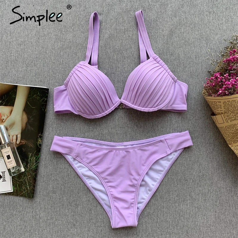 Simplee сексуальный пуш-ап из двух частей боди женское нижнее белье однотонный