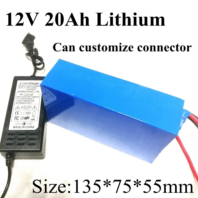 Аккумулятор питания 12 v 20ah 20000 mah 12 v Dc литий-ионная литиевая упаковка для 200 w тележка для гольфа корзина резервного питания 12 Cctv камера+ 3A зарядное устройство