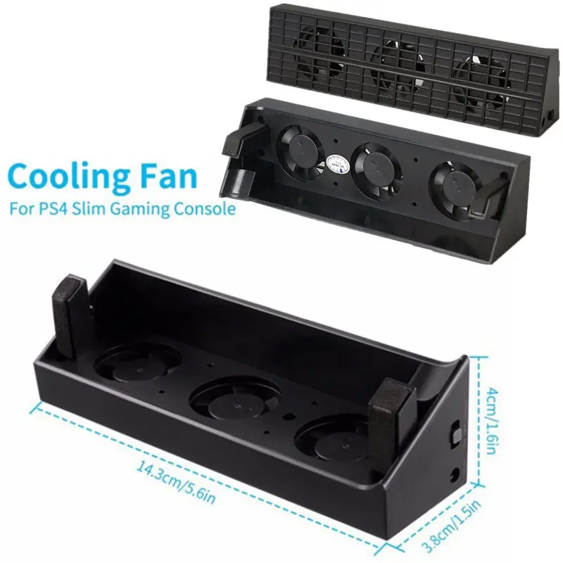 Для PS4 slim Cooler охлаждающий вентилятор для USB внешний 3 Fan Super Turbo контроль