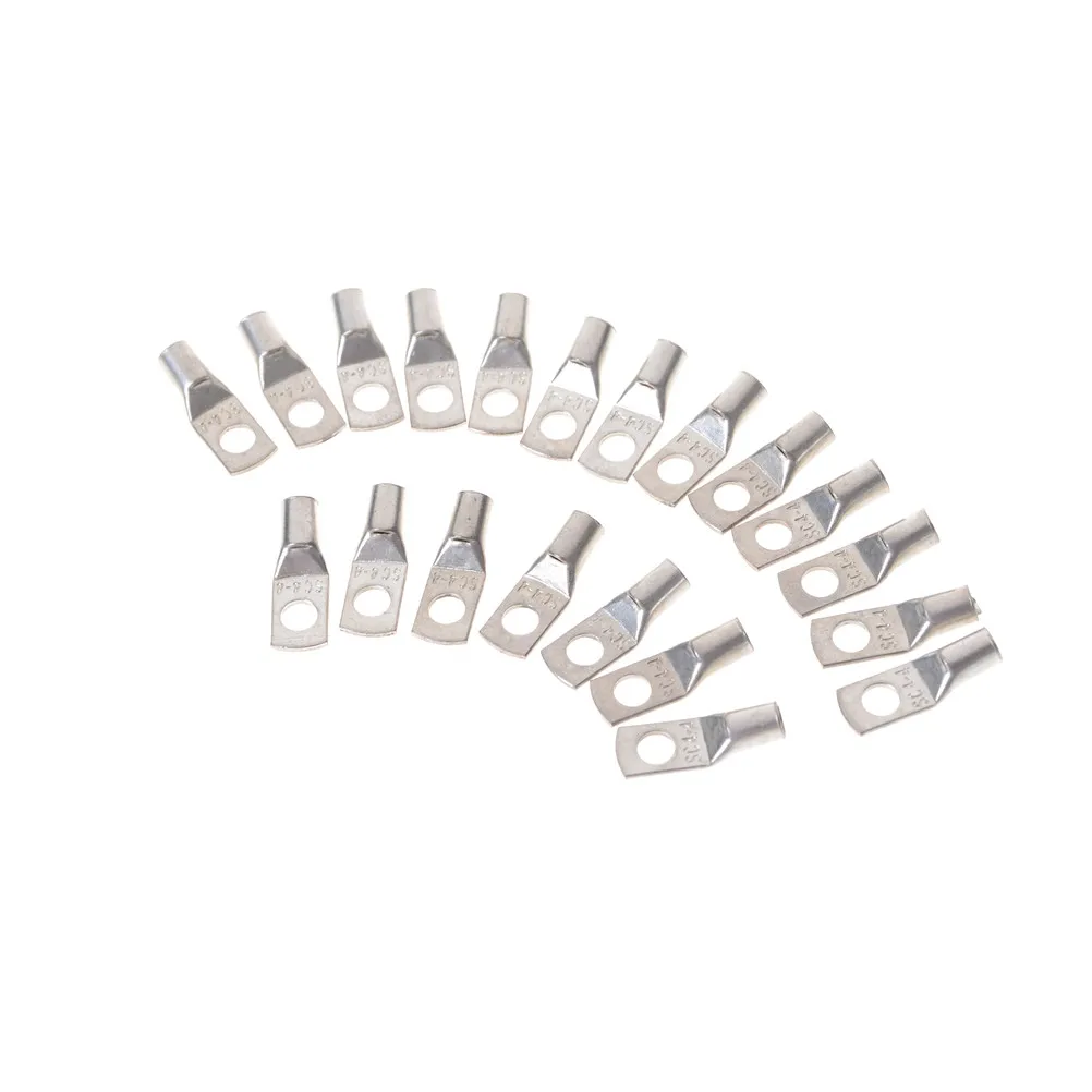20 шт. SC6-5/6 M4/M5/M6/M8 4mm2 6mm2 10/16/25mm2 35/50mm2 4 мм 5 мм 6 мм 8 мм отверстие под болт кабель из луженой меди наконечники Батарея терминал