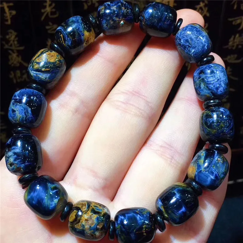 Natural Namibia Pietersite Bracelet Blue GemstoneStretch Healing Anniversary Gift 11.6x11mm Round Beads Fashion AAAAA | Украшения и