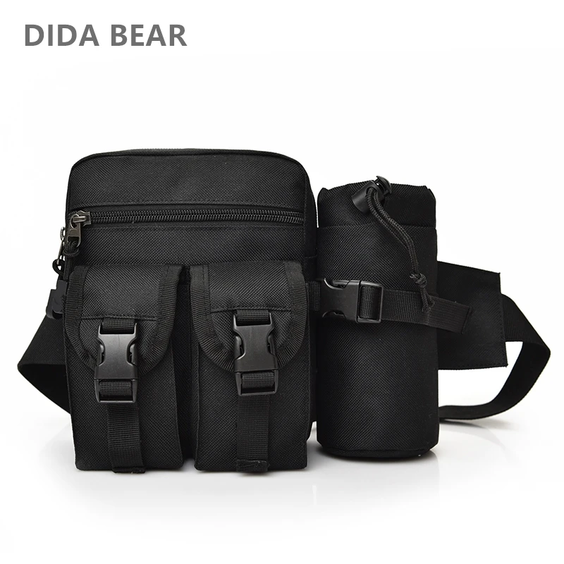 

DIDA BEAR Men Canvas drop waist bags Chest pack bag for work Multifunction Shoulder Bag Black Khaki Camouflage bottle bags