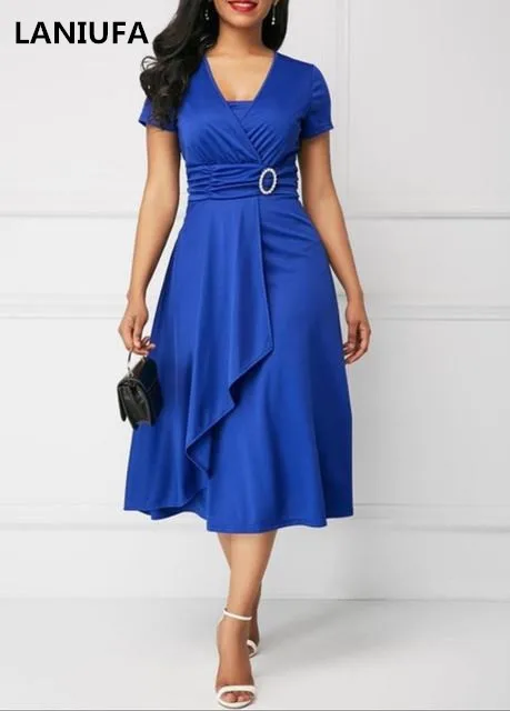 Платье женское с коротким рукавом повседневное Пляжное до щиколотки большого