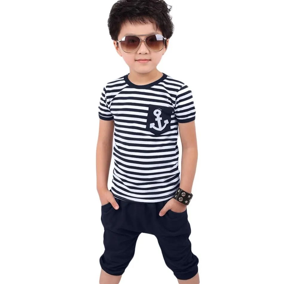 Новинка 2016 комплект из 2-х вещей повседневный спортивный костюм для мальчиков