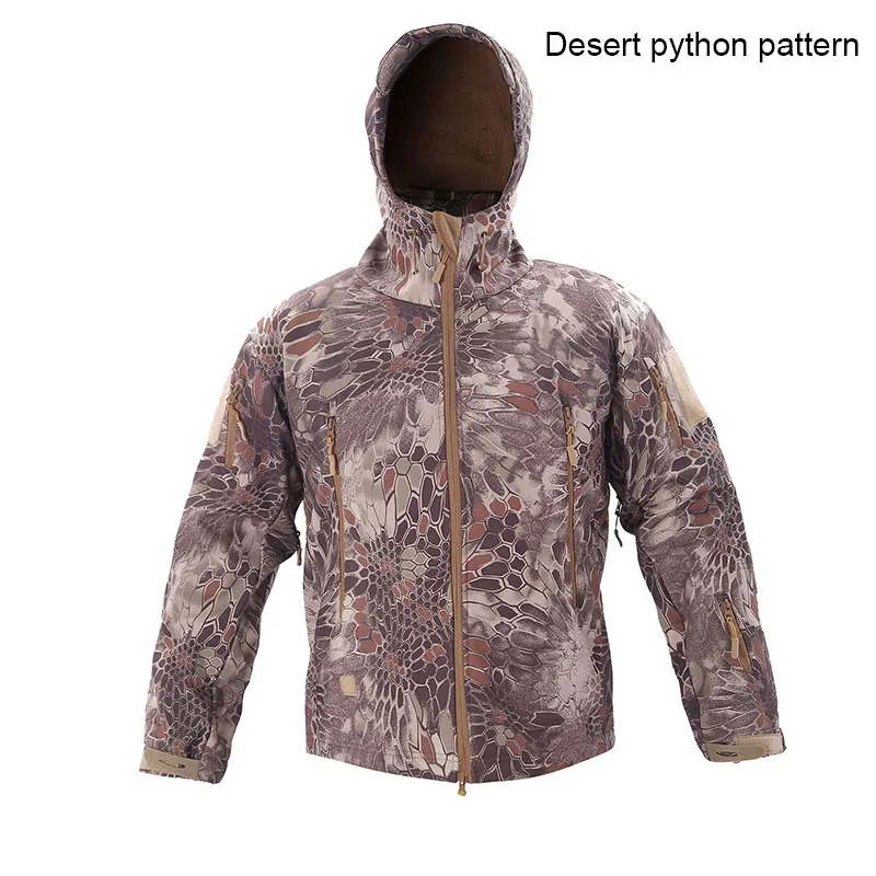 Yellow pattern Брендовая Военная Мужская тактическая куртка зима осень флис TAD Акула кожа мягкая оболочка водонепроницаемая куртка пальто Мужская Верхняя одежда BF01 - Цвет: Yellow pattern