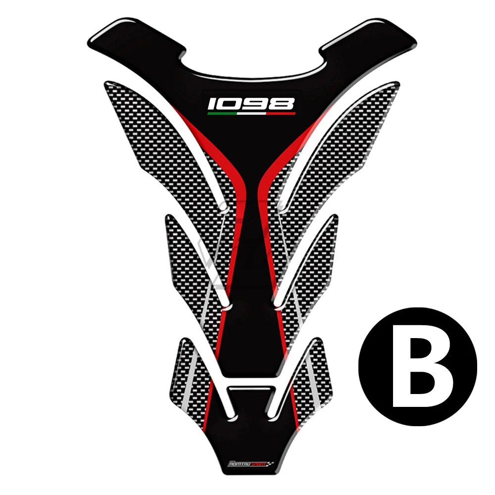 B 3D защитный чехол для мотоцикла Ducati Streetfighter 1098 1098R 1098 S Tankpad наклейки - Цвет: B