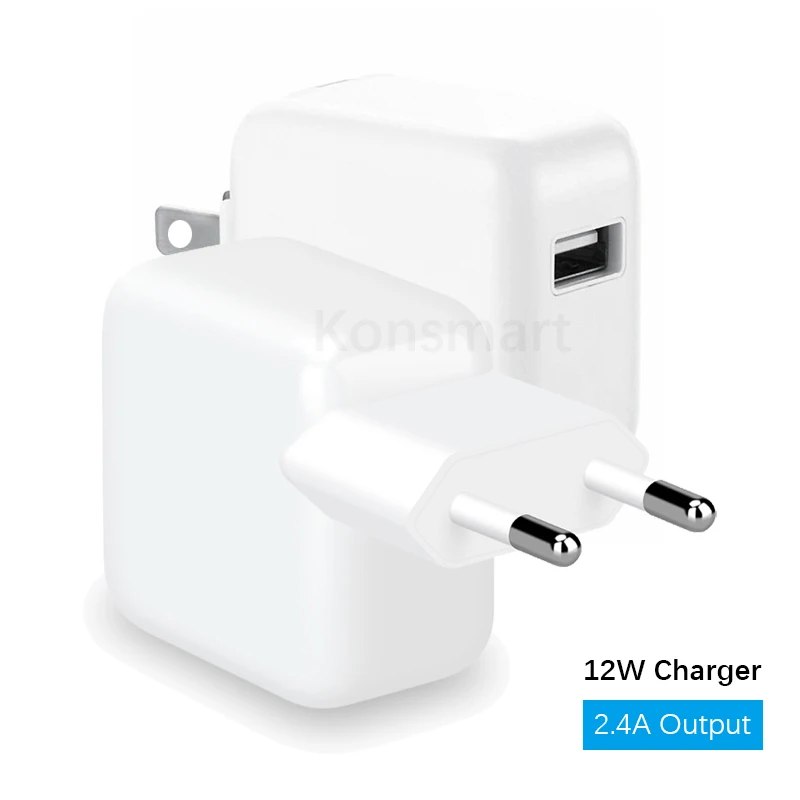 2.4A Быстрая зарядка 12 Вт Евро USB зарядное устройство для iPhone 7 8 Plus XR XS iPad Mini Air Pro Android