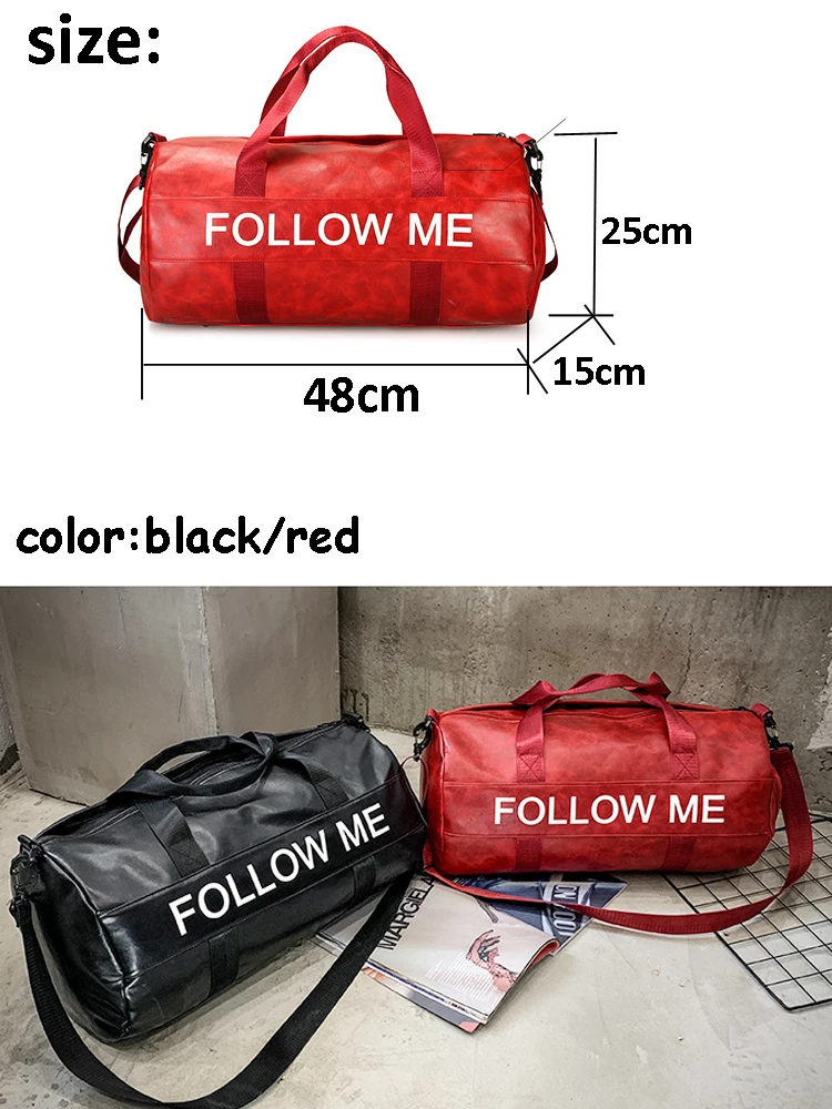 Женская спортивная сумка из искусственной кожи с буквенным принтом красные и