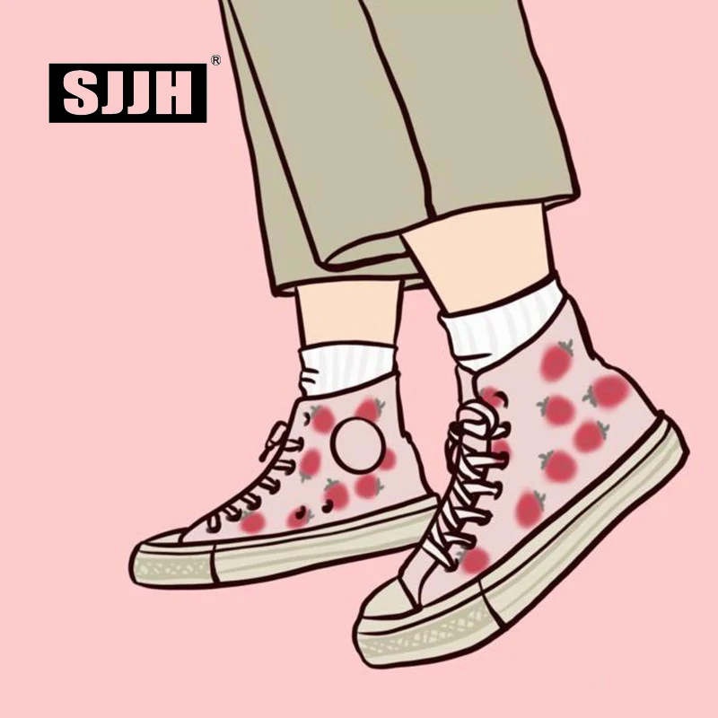 Женские холщовые кроссовки SJJH удобная повседневная обувь на плоской подошве со