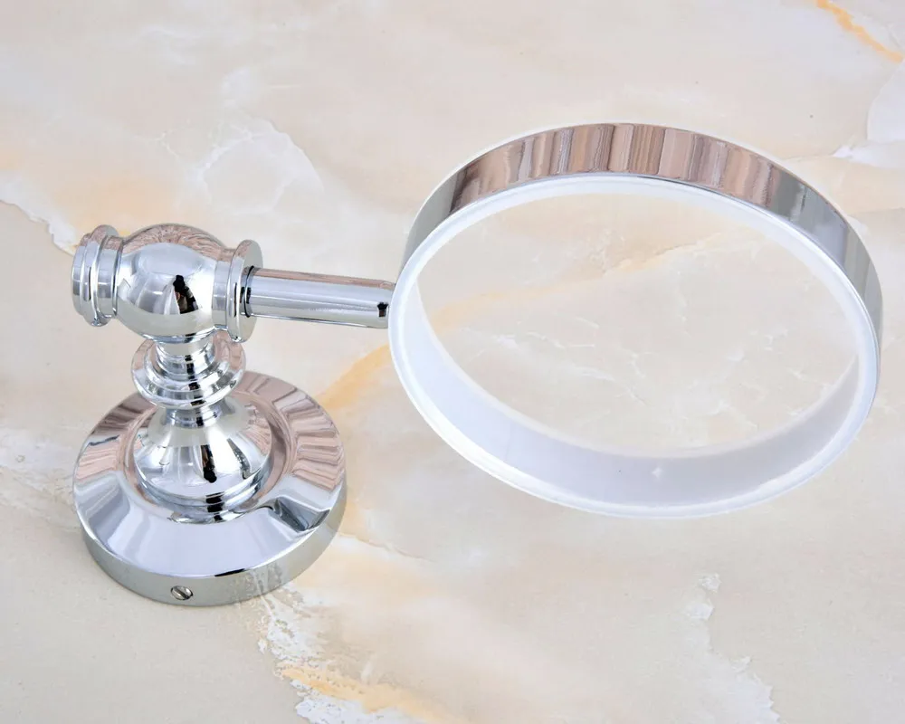 Настенный полированный хромированный латунный держатель для туалетной щетки