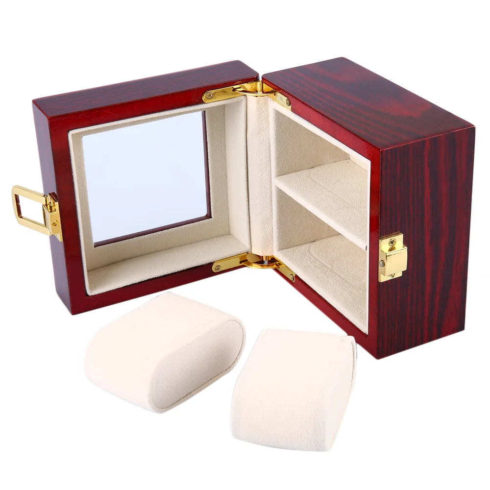 2 сетки деревянные часы Прозрачный чехол Jewelry Box Организатор Высокое качество