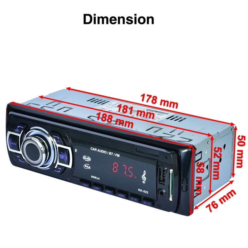 Автомобильный MP3 плеер Автомобильная Sd Карта Reader Usb с Bluetooth Fm тюнером Aux в