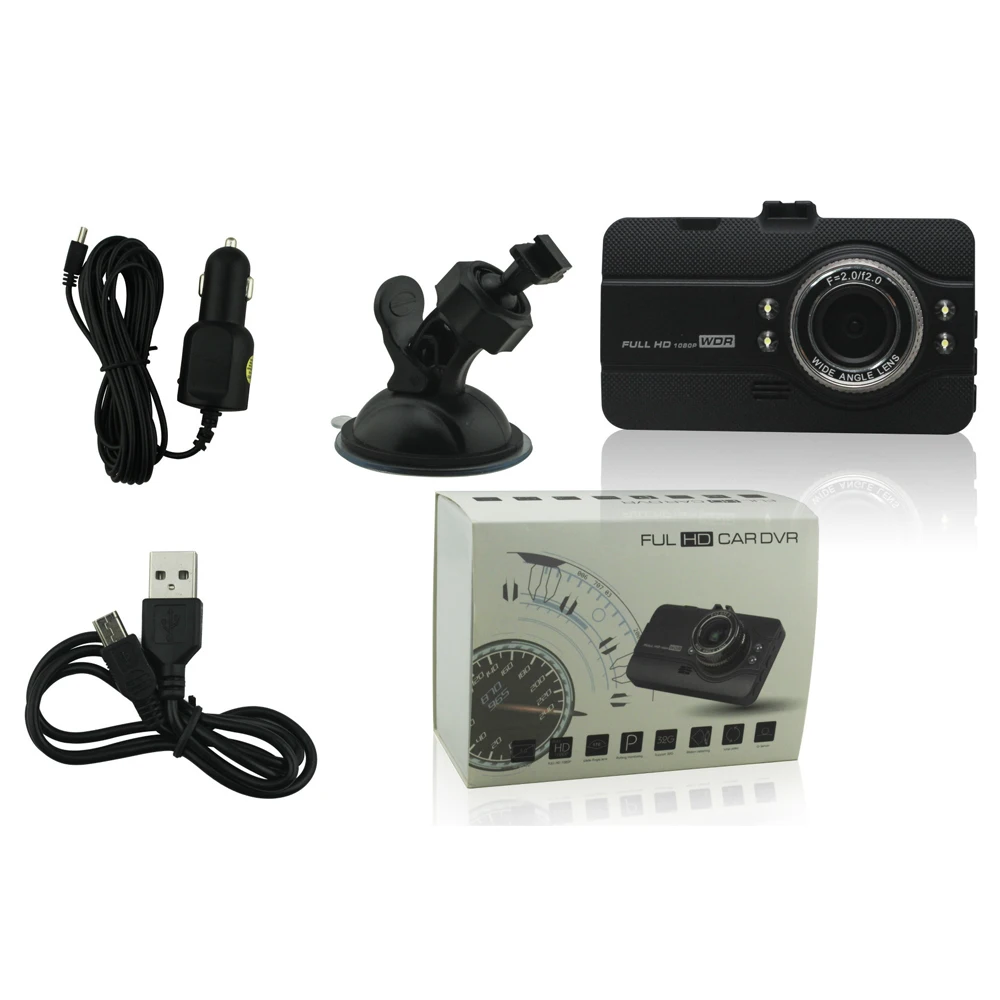 Podofo Novatek 96223 Автомобильный видеорегистратор 3 дюйма Full HD с углом обзора 170 градусов