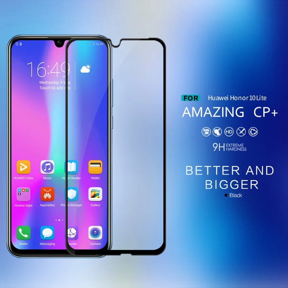 Huawei Honor 10 Lite CP + Полное покрытие закаленное стекло 9H 2.5D изогнутая защита экрана